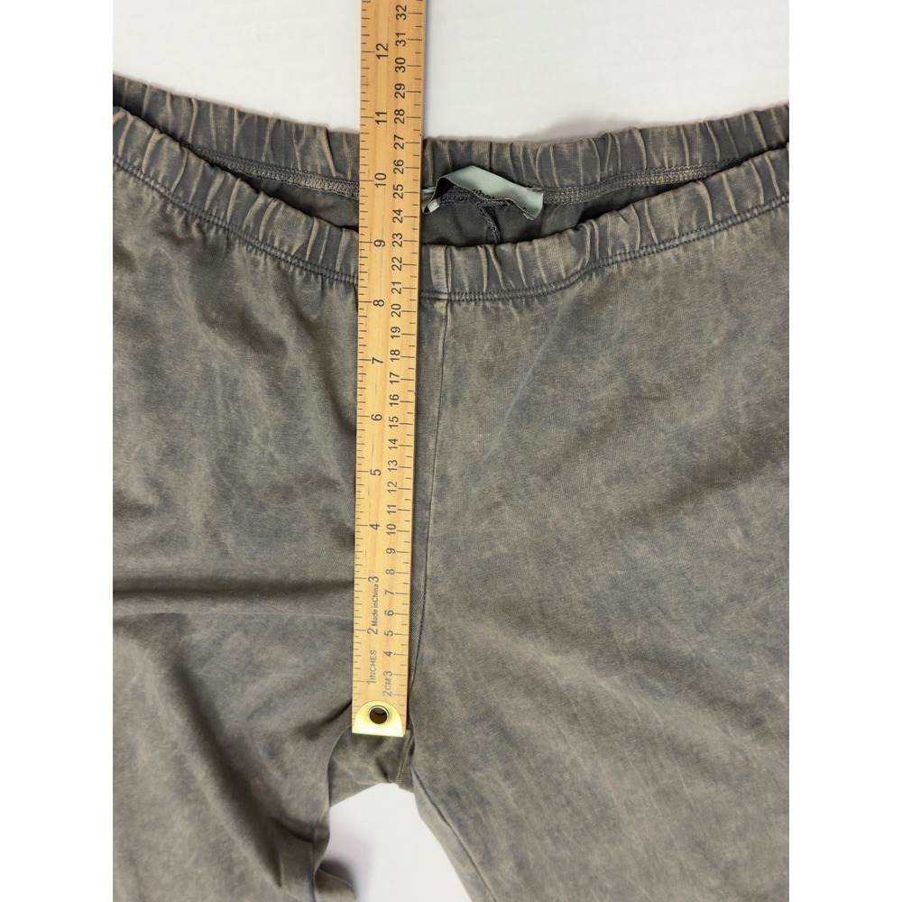 Chatoyant Flare Leg Pants Womens L Gray Tassel Trim Mineral Wash Boho Festival - Picture 8 of 10
